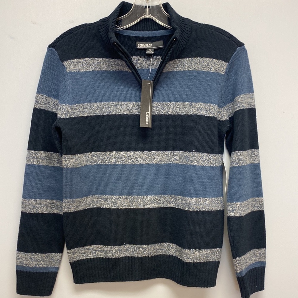 Commerce Boys 1/4 Zip Stripped Sweater